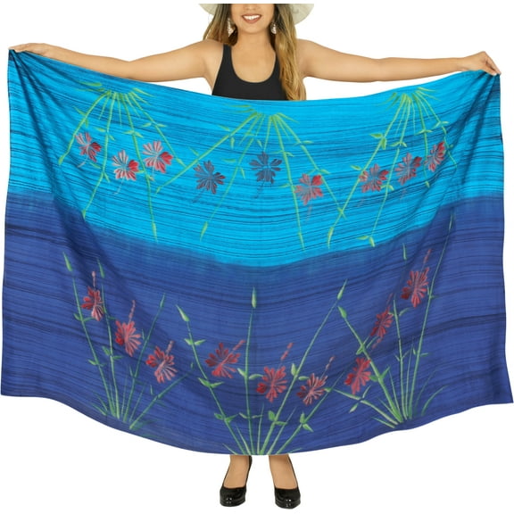 HAPPY BAY Women's Beachwear Sarong Bikini Skirt Swim Cover up Swimwear Bathing suit Summer Wraps Swimsuit Beach Wrap Coverups for Women One Size Blue_X925