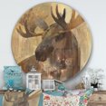 thumbnail image 2 of Designart 'Into the Wild Gold Moose' Art Mural Rond en Métal Style Ferme - Disque de 36, 2 of 5