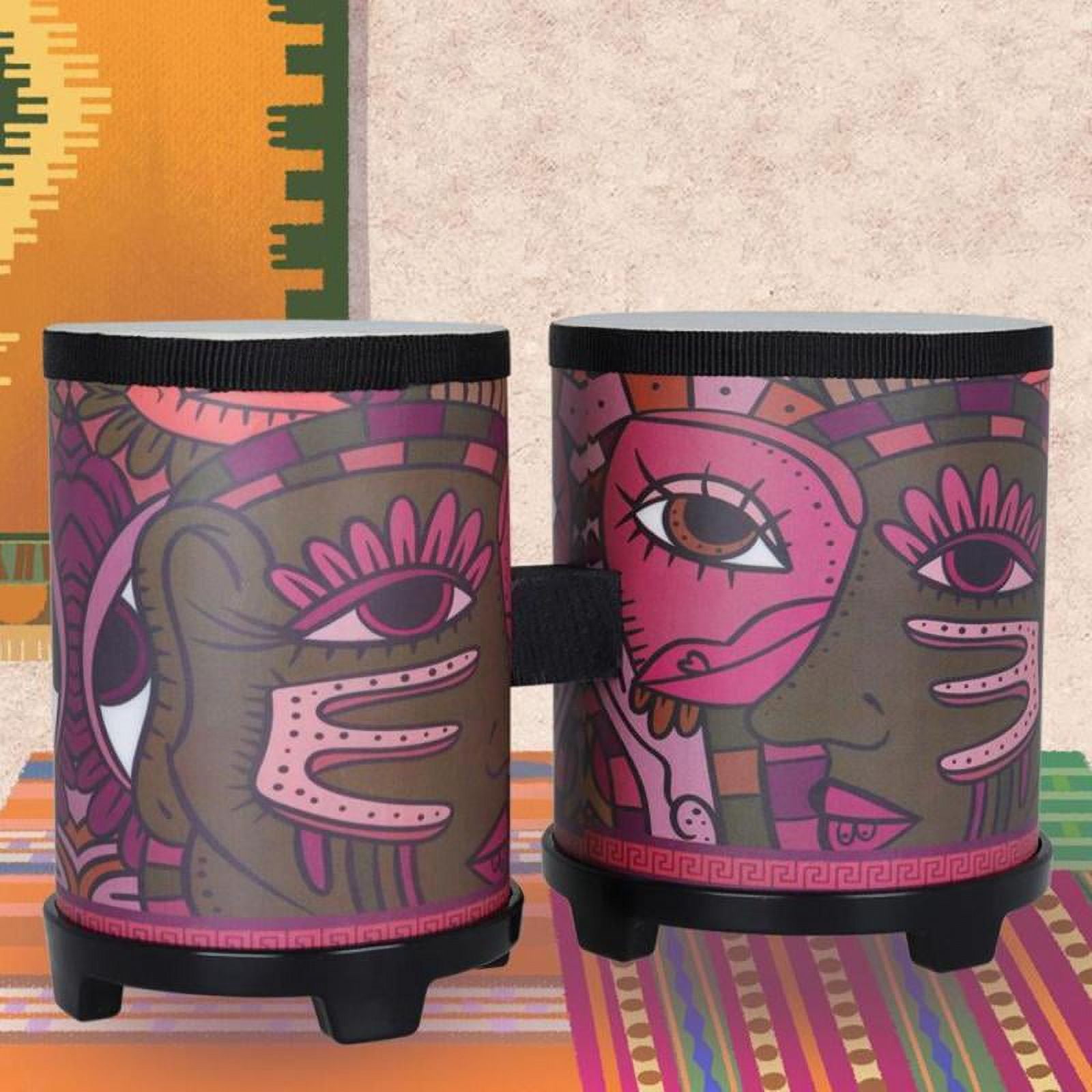 Bongo Drum Set for Adults Kids Beginners - 1 Set 4” and 5” Percussion - Natural Body Shell