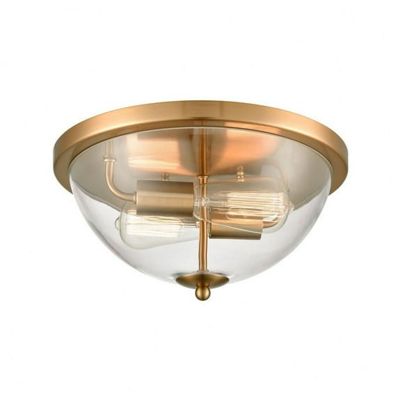Elk Home 13.5-Inch Wide Astoria Flush Mount, Transitional, Satin Gold