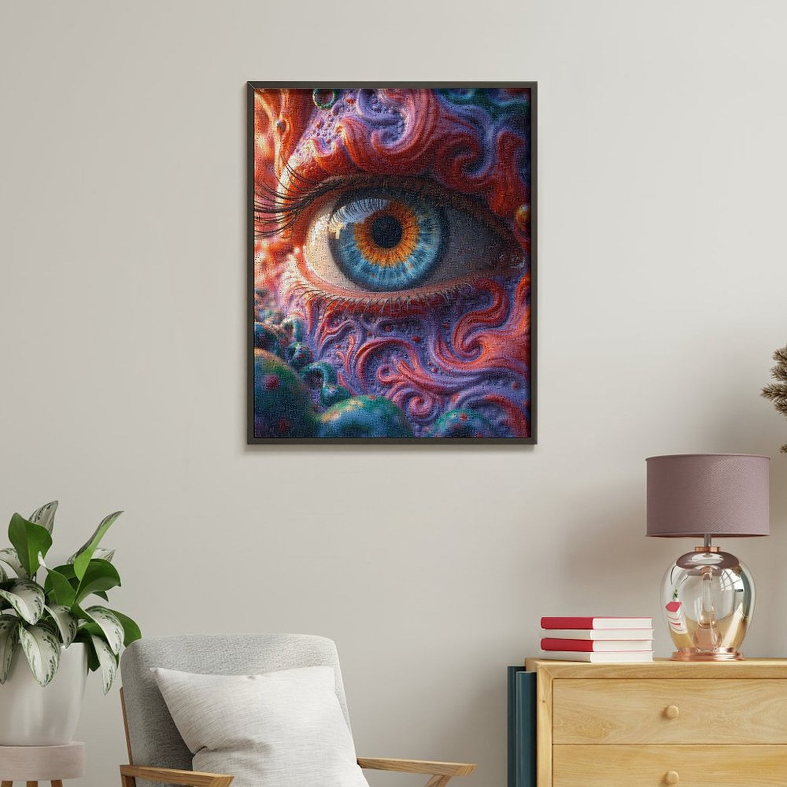 Paint By Numbers Kit for Adults Beginner - DIY Visionary Art Spiral Eye Canvas Painting Kits for Adults, Frameless Paint By Number for Adults for Home Wall Decor 16x20 Inch