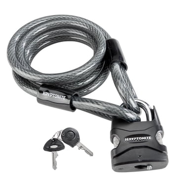 Kryptonite KryptoFlex Cable Lock - 8mm X 180cm Flexible Steel Security Lock Gray