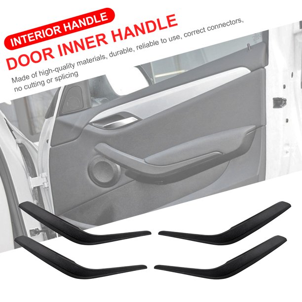 Cubierta de la manija de la puerta interior del automóvil 51412991775 para BMW X1 E84 2010-2016 (negro 4 piezas)