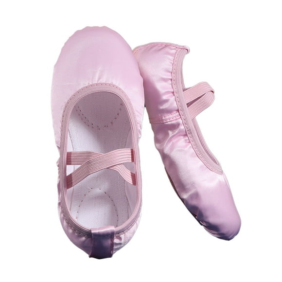 Toddler Girls Ballet Slippers Dance Shoes Split Leather Sole For Kids Vêtements Pour Enfants Size 2-2.5T