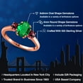 thumbnail image 2 of Gem Stone King 1.49 Ct Green Nano Emerald Red Rhodolite Garnet 18K Rose Gold Plated Silver Ring (Size 5), 2 of 6