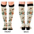 thumbnail image 4 of FORMRS Womens Knee High Socks Casual Long Thick Travel Daily Wear, 1 Pair, Beige Cats Reading, 4 of 6