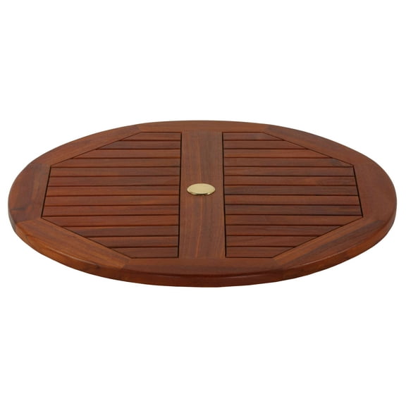 Bare Decor Indoor/Outdoor Solid Teak Wood Spinning Lazy Susan, Extra Large 32" Round