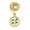 Gold-Tone, variant on Stone Stud Dominican Republic Waving Flag Medal with 3mm Cuban Chain Necklace, Gold-Tone/24"
