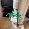 thumbnail image 3 of Bolso de mano simple de moda de PVC de gran capacidad para mujer (verde) Likrtyny Para Estrenar, 3 of 5