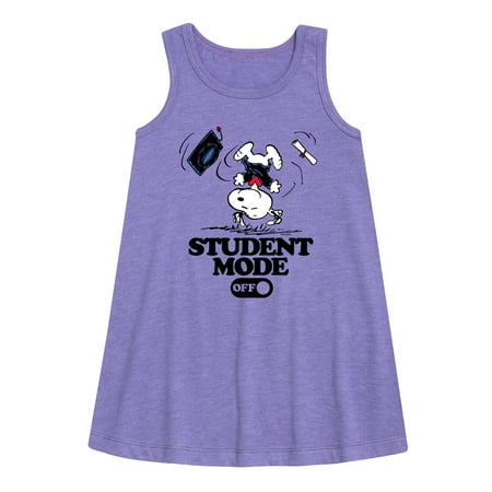 

Peanuts - Snoopy Flipping - Student Mode Off - Toddler & Youth Girls A-line Dress
