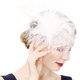 thumbnail image 2 of Diadema con cintas de malla de flores para mujer, sombrero para cóctel, fiesta de té, tocado, pinza para el pelo Fridja nalpqowj2062, 2 of 3