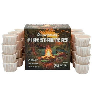 EnviroLog Fire Starters, 24 Ct, Earth Conscious for Indoor and Outdoor use with 20 min Burn Time