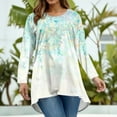 thumbnail image 5 of Abcomgle Womens Plus Size Summer Tops 4x-5x Sexy Crew Neck T Shirts Floral Print Print T-Shirt Long Sleeve Tops Curved Hem Casual Summer Clothes,5XL, 5 of 5