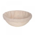 thumbnail image 1 of Cesta redonda para levadura de pan, cesta de fermentación con forro, cesta de ratán natural tejida a mano para panaderos profesionales y caseros., 1 of 7