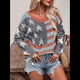 thumbnail image 4 of Suéter con Bandera Estadounidense para Mujer, Sudadera de Punto, Larga, Holgado, Estilo Invierno Otoño 1, Talla L, 4 of 8