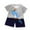 U201-White, variant on Summer Children's Car Print Short Sleeve T-Shirt Shorts Set for Infants Toddlers Striped Set 2 Piece Summer Shorts Set 2PC
