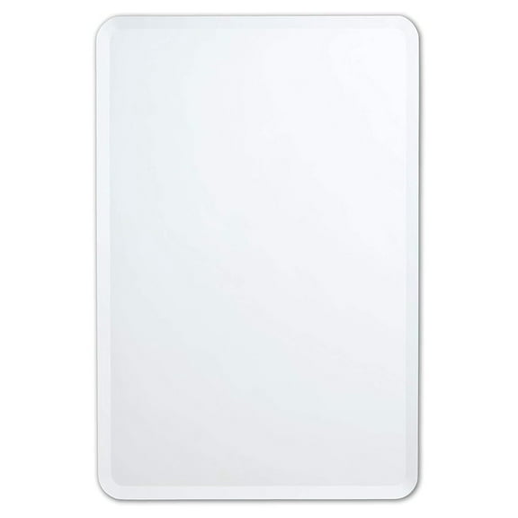 Better Bevel 24" x 36" Frameless Rounded Corner Rectangle Mirror | 1" Beveled Edge | Bathroom Wall Mirror