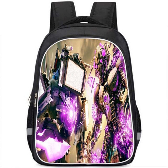 New Titan Clockman Backpack Sword-holding Titan Clockman Schoolbag Large Capacity Double-layer Primary School Kindergarten Backpack