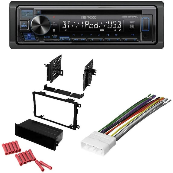 KIT8328 Kenwood Car Stereo with Bluetooth for 1998-2004 Isuzu Rodeo w/ Single DIN Car Stereo Installation Kit CD/AM/FM Receiver USB Aux, Dual Phone Connection, Pandora/Spotify/iHeartRadio Control
