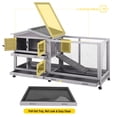 thumbnail image 3 of AIVITUVIN Outdoor Rabbit Hutch Indoor Bunny on Wheels Large Guinea Pig Cage with Run for Any Small Animals,Removable Pull Out Tray, 3 of 7