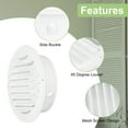 thumbnail image 3 of Uxcell 6 Inch Round Soffit Vent, 4Pcs Stainless Steel Wall Vent Grille Cover Exterior Exhaust Louvered Vent, White, 3 of 7