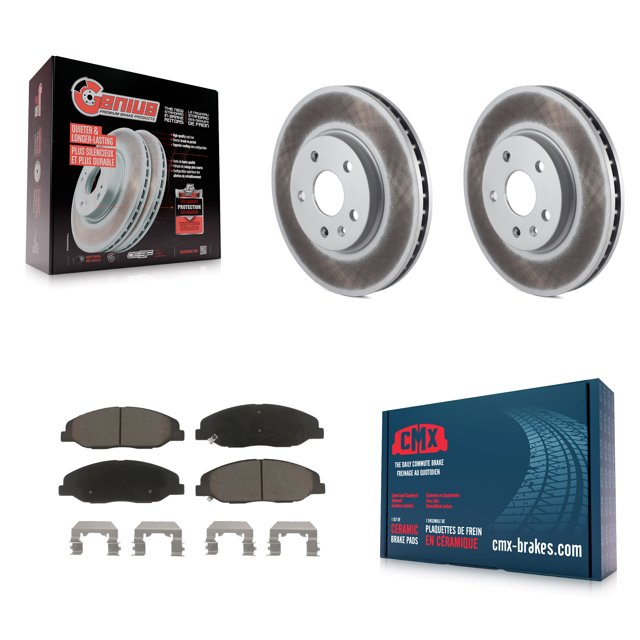 Transit Auto Front Coated Disc Brake Rotors and Ceramic Pads Kit for Car Cadillac CTS KGC-100046
