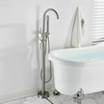 thumbnail image 3 of Brushed Nickel Bathtub Faucet Floor Mounted Free Standing Tub Filler W/Handheld, 3 of 13