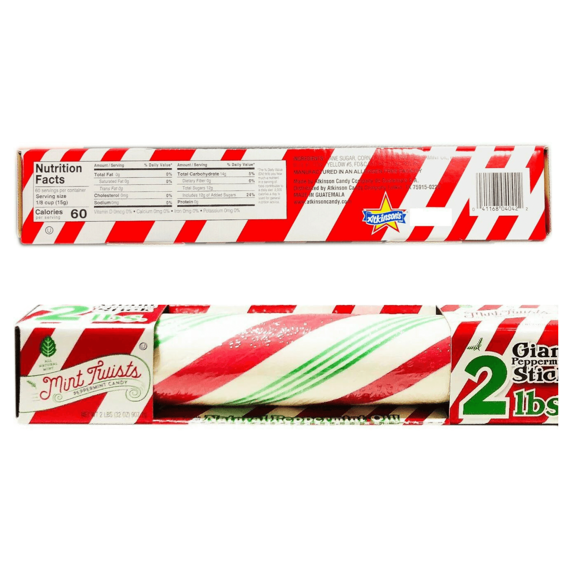 Atkinson's Mint Twists Giant Peppermint Stick 2 LB - All City Candy