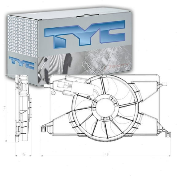 TYC Dual Radiator & Condenser Fan Assembly compatible with Ford Focus 2.0L L4 2012-2018