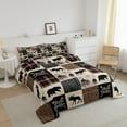 thumbnail image 2 of Erosebridal Deer Bear Comforter Set 2Pcs, Country Wild Animal Bedding Set Twin Size Teens Adult Men Bedroom Decor, Retro Farmhouse Patchwork Down Comforter Cabin Rustic Lodge Quilt, 2 of 5