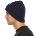 thumbnail image 6 of 100% Merino Wool - Midweight Everyday Knit Cuff Beanie - Warm Winter Hat - Black, 6 of 11