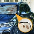 thumbnail image 3 of Yayeee Car Windshield Sun Shade Universal Fit Front Visor Protector, Fall Beige Pumpkin, 3 of 8