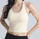 thumbnail image 3 of Tops Verde Oscuro para Mujeres Alta Elasticidad Ribbed Seamless Running Sports Top con Cojín de Pecho Integrado Daily, 3 of 7