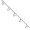 thumbnail image 1 of 925 Sterling Silver 1mm Polished Heart Chain Anklet with 1in Extender Length, 1 of 2