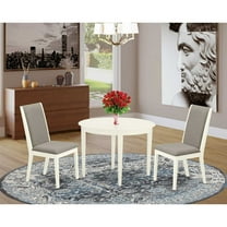 East West Furniture Dining Room Set Linen White, BOLA3-WHI-06