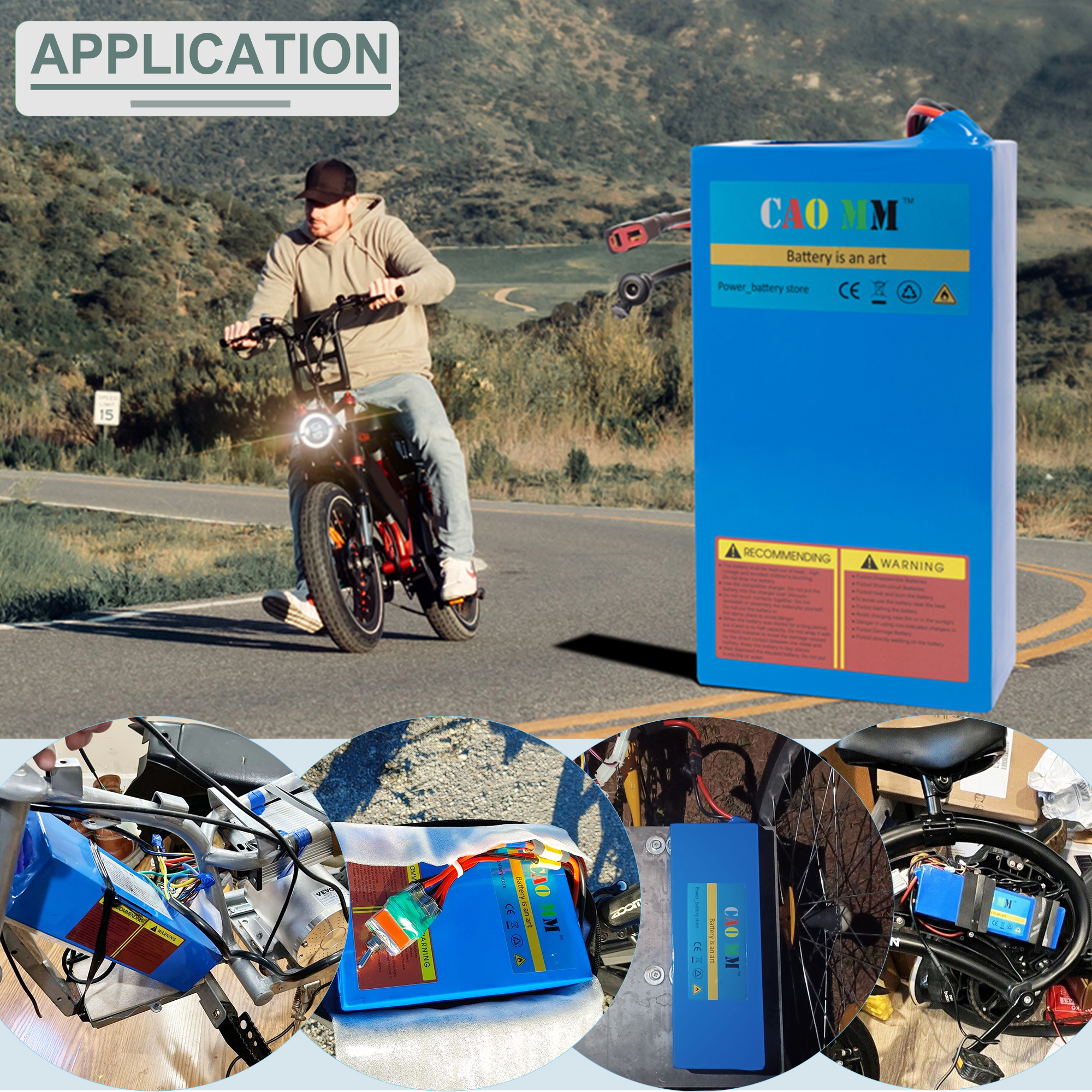 48V Lithium Battery 48V 10Ah Ebike Battery 1000W Without Charger for Electric Bike Scooter Motor