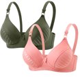 thumbnail image 2 of High Stretch Soft Women Push up Bra 2 Pack, Fashion Sports Bra with Adjustable Straps Comfort Support Intimates for Daily Everyday Wearing Army Green, 2 of 9