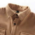 thumbnail image 5 of Stamzod Winter Mens Flannel Shirt Solid Color Fleece Lined Button Up Shirt Men Casual Thicked Warm Shirts with Pocket Khaki XXL, 5 of 9