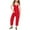 Red, variant on Girls Sweatpants Size 6X Girls' Casual V Strap Romper with Bow Print Solid Color Loose Casual Romper with Pocket 9-10Years