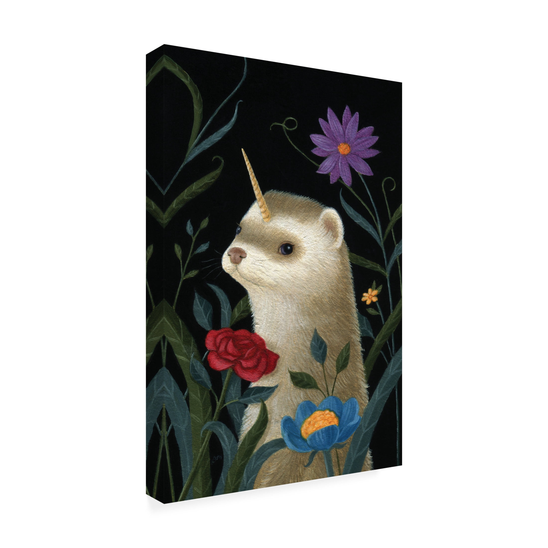 Canvas Wall Art - Gina Matarazzo 'Petey the Ferricorn' Wall Art for Living Room, Bedroom, or Office Décor by Trademark Fine Art - 16 x 24 Inches