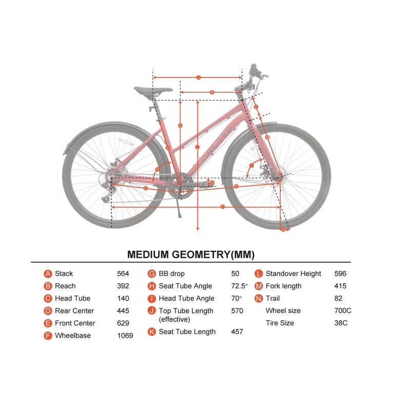Concord 700C Axia Comfort Road Bike, Red, Fits Riders 5'2