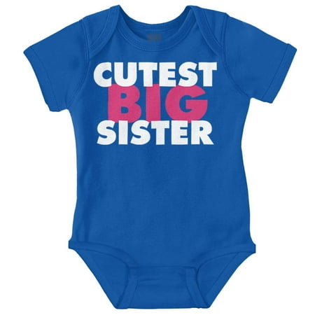 

Cutest Big Sister Sibling Family Bodysuit Jumper Girls Infant Baby Brisco Brands 24M