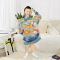 thumbnail image 6 of FORMRS Wearable Blanket Hoodie with Sleeves for Kids Cozy Flannel Sweatshirt, Blue Goldfish Bowl, 6 of 7