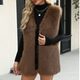 thumbnail image 5 of HTNBO Womens Faux Fur Vest Winter Warm Short Coat Fluffy Shaggy Sleeveless Jacket Fashion Casual Fuzzy Outerwear, 5 of 8