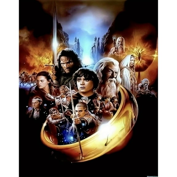 Adult DIY 5D Diamond Painting Kit, Lord of the Rings Series Art Round Diamond, Full Diamond Diamond Embroidery Kit, Mosaic Cross Stitch Craft Home Wall Decoration