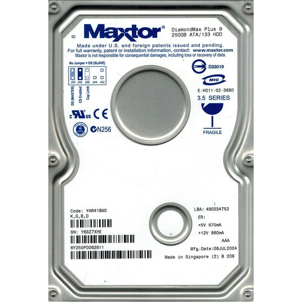 Maxtor 6y250p0 250gb Ide Code Yar41bw0 K G B D Walmart Com Walmart Com