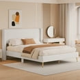 thumbnail image 6 of Queen Size Corduroy Platform Bed with Metal Legs, Beige(old sku:WF300238AAA), 6 of 6