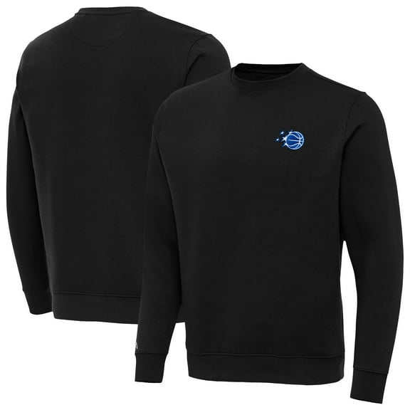 Men's Antigua Black Orlando Magic New Logo Victory Pullover Sweatshirt