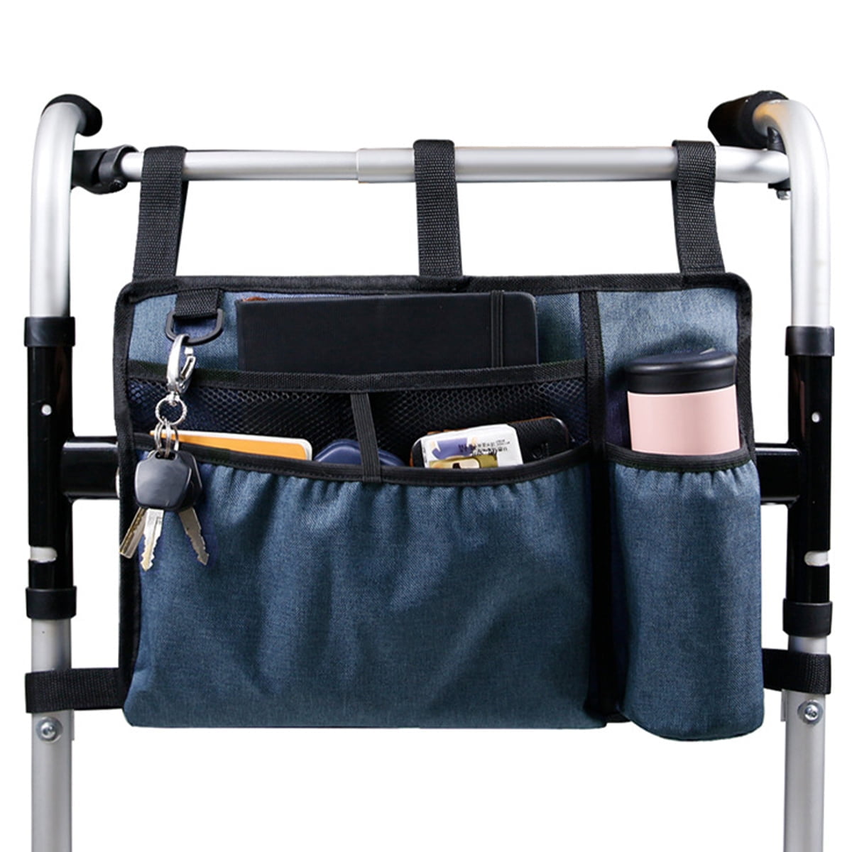 Walker Storage Storage Large Bag Wheelchairs for Rollator Cup Folding Storage with Bag Organizer Handicap Walker Elderly Bag Pouch Qenwkxz Seniors Holder Capacity Storage Pouch