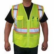 Neiko 53962A High Visibility Neon Yellow Safety Vest with Reflective ...